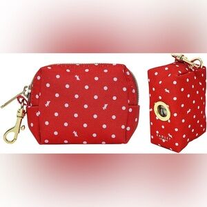 RADLEY LONDON Dog Waste Bag Holder red and white polka dots